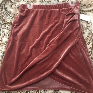 Charlotte Russe pink velvet skirt
